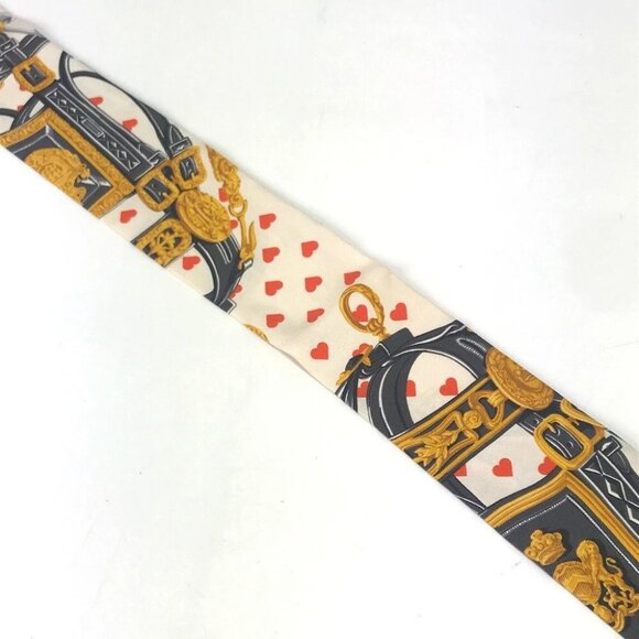 HERMES Twilly Twilly BRIDE DE GALA LOVE HEART BANDEAUX SCARF Scarf silk Orange - Picture 7 of 16